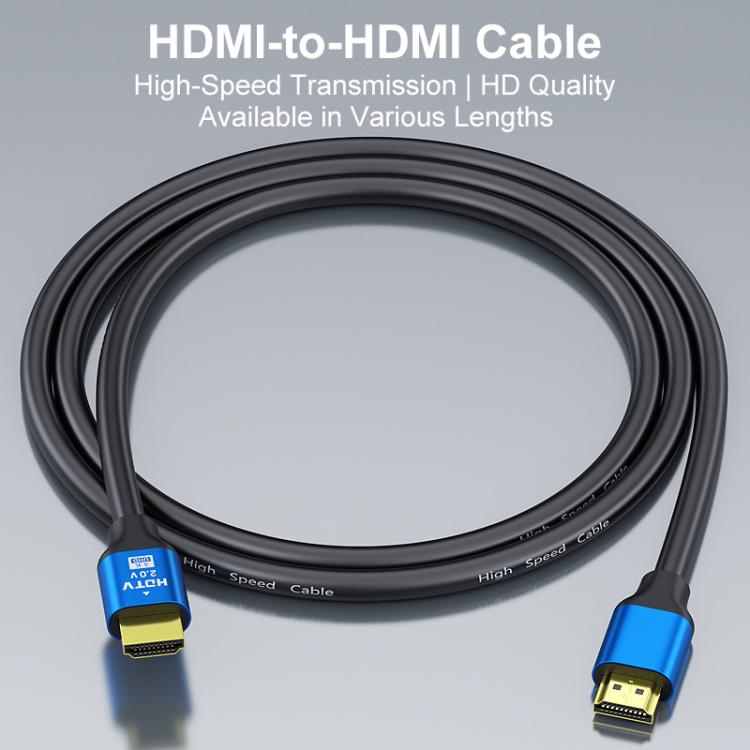 Cable de vídeo HDTV HDMI 2.0 de alta velocidad 4K Ultra HD con conexión chapada en oro, 0.5m, 1m, 1.5m, 2m, 3m, 5m, 10m, 15m, 20m