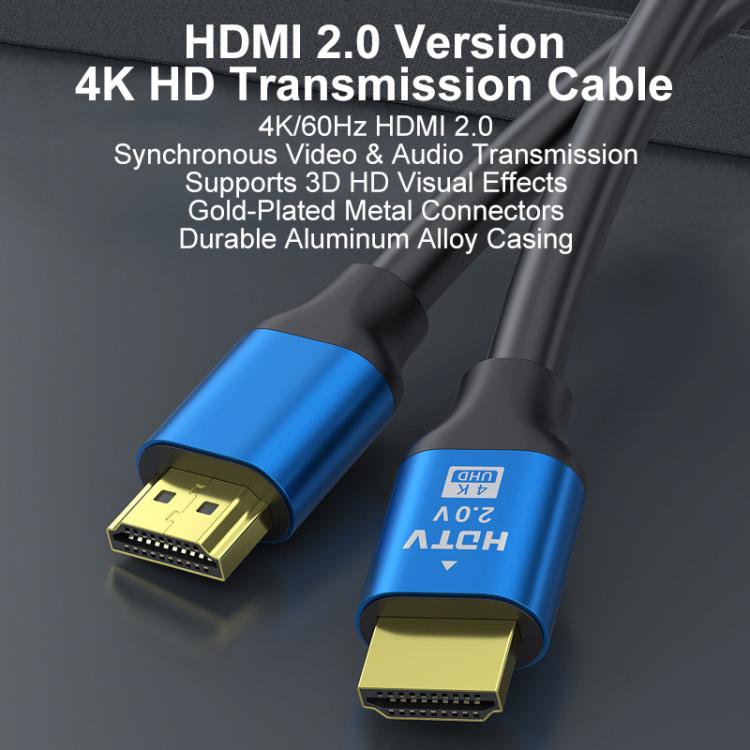 Cable de vídeo HDTV HDMI 2.0 de alta velocidad 4K Ultra HD con conexión chapada en oro, 0.5m, 1m, 1.5m, 2m, 3m, 5m, 10m, 15m, 20m