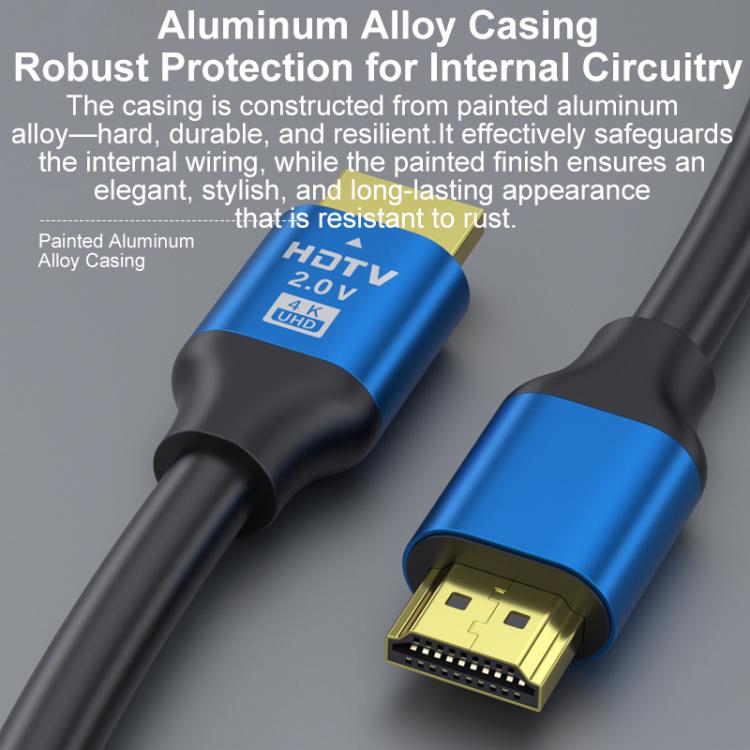 Cable de vídeo HDTV HDMI 2.0 de alta velocidad 4K Ultra HD con conexión chapada en oro, 0.5m, 1m, 1.5m, 2m, 3m, 5m, 10m, 15m, 20m