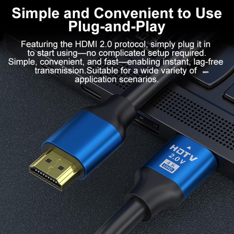 Cable de vídeo HDTV HDMI 2.0 de alta velocidad 4K Ultra HD con conexión chapada en oro, 0.5m, 1m, 1.5m, 2m, 3m, 5m, 10m, 15m, 20m