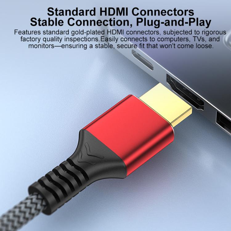 Cable de vídeo HDMI 2.1 de alta velocidad 8K Ultra HD con conexión trenzada y chapada en oro para HDTV., 0.5m, 1m, 1.5m, 1.8m, 2m, 3m, 5m