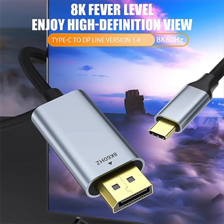 Cable trenzado adaptador de vídeo Ultra HD 8K de USB-C a DisplayPort 1.4, 1m, 2m, 1m 8K Bidirectional, 1.5m 8K Bidirectional, 2m 8K Bidirectional, 3m 8K Bidirectional