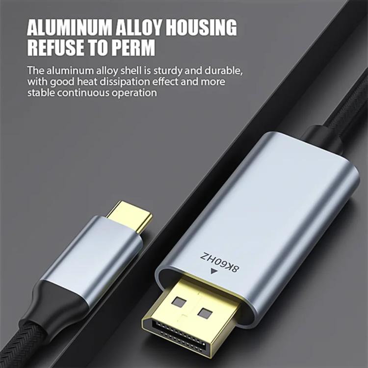 Cable trenzado adaptador de vídeo Ultra HD 8K de USB-C a DisplayPort 1.4, 1m, 2m, 1m 8K Bidirectional, 1.5m 8K Bidirectional, 2m 8K Bidirectional, 3m 8K Bidirectional