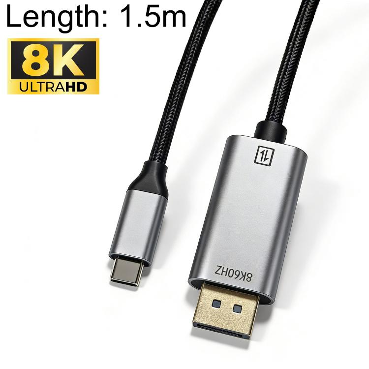 Cable trenzado adaptador de vídeo Ultra HD 8K de USB-C a DisplayPort 1.4, 1m, 2m, 1m 8K Bidirectional, 1.5m 8K Bidirectional, 2m 8K Bidirectional, 3m 8K Bidirectional