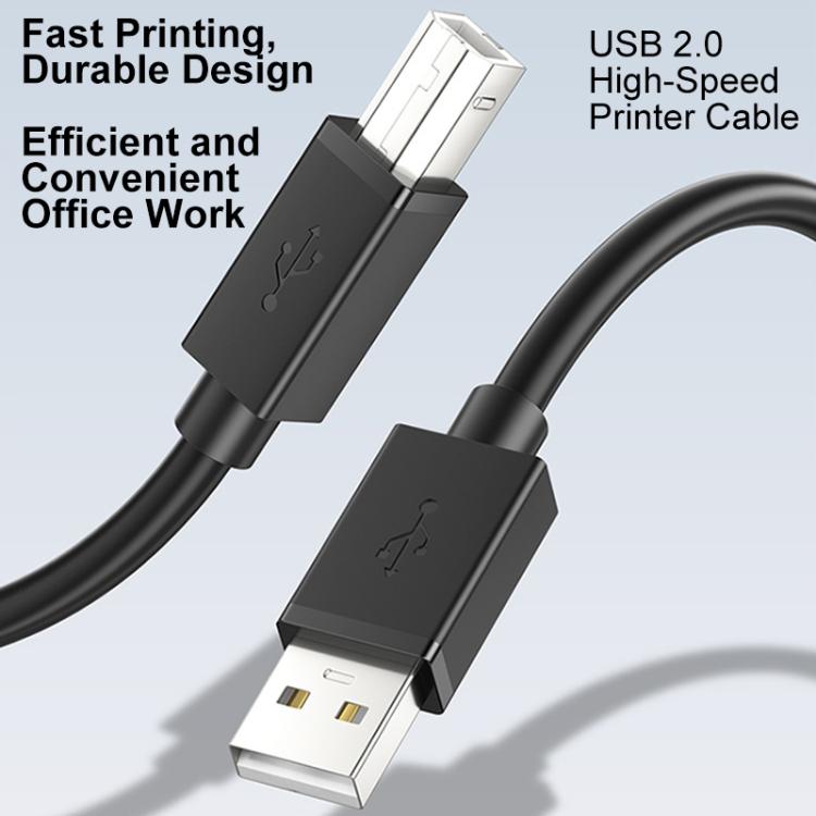 Cable USB 2.0 de alta velocidad de USB-A a USB-B para impresoras, escáneres, impresoras de escritorio y dispositivos digitales., 0.5m, 1m, 1.5m, 2m, 3m, 5m, 8m, 10m