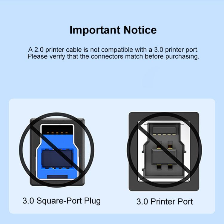 Cable USB 2.0 de alta velocidad de USB-A a USB-B para impresoras, escáneres, impresoras de escritorio y dispositivos digitales., 0.5m, 1m, 1.5m, 2m, 3m, 5m, 8m, 10m