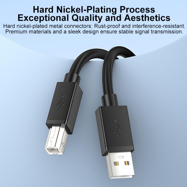 Cable USB 2.0 de alta velocidad de USB-A a USB-B para impresoras, escáneres, impresoras de escritorio y dispositivos digitales., 0.5m, 1m, 1.5m, 2m, 3m, 5m, 8m, 10m