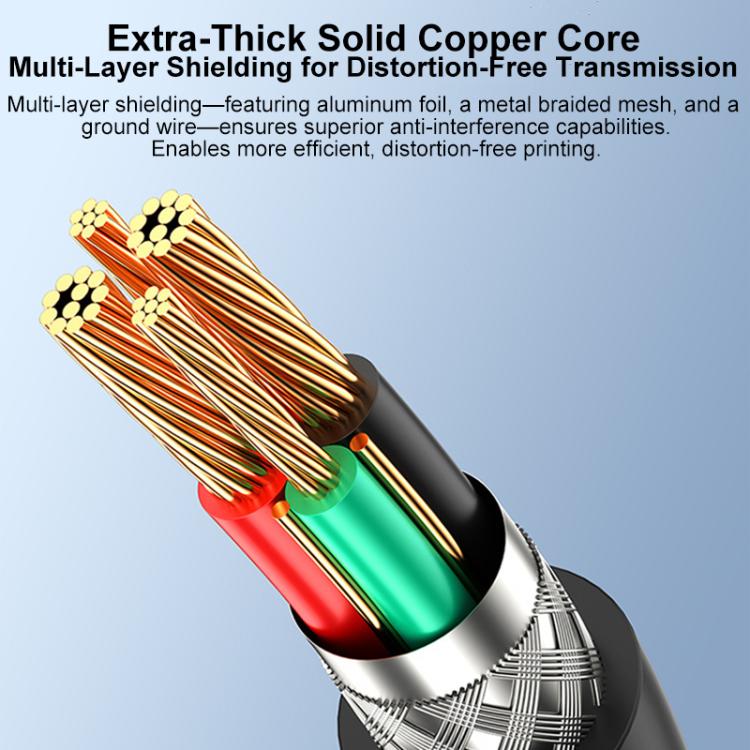 Cable USB 2.0 de alta velocidad de USB-A a USB-B para impresoras, escáneres, impresoras de escritorio y dispositivos digitales., 0.5m, 1m, 1.5m, 2m, 3m, 5m, 8m, 10m