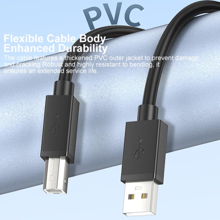 Cable USB 2.0 de alta velocidad de USB-A a USB-B para impresoras, escáneres, impresoras de escritorio y dispositivos digitales., 0.5m, 1m, 1.5m, 2m, 3m, 5m, 8m, 10m