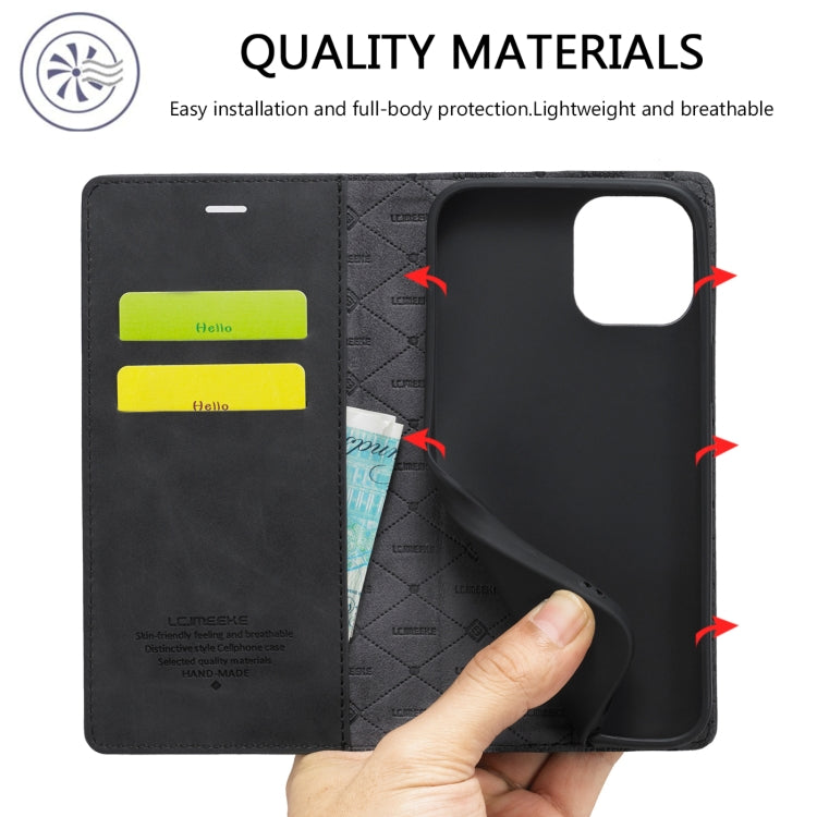 LC.IMEEKE Estuche de cuero de PU + TPU mate a prueba de golpes con tapa horizontal ultrafina de magnetismo fuerte con soporte y ranuras para tarjetas y billetera, For iPhone 12 mini, For iPhone 12 / 12 Pro, For iPhone 12 Pro Max, For iPhone 12 Pro     ...