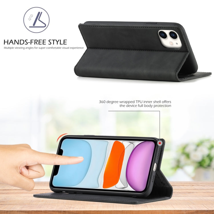 LC.IMEEKE Estuche de cuero de PU + TPU mate a prueba de golpes con tapa horizontal ultrafina de magnetismo fuerte con soporte y ranuras para tarjetas y billetera, For iPhone 11, For iPhone 11 Pro, For iPhone 11 Pro Max                                  ...