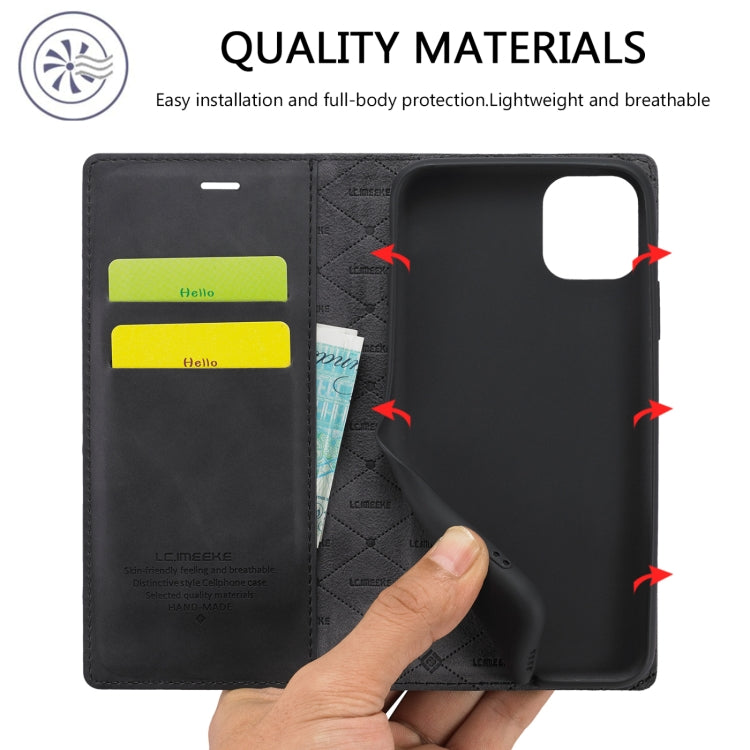 LC.IMEEKE Estuche de cuero de PU + TPU mate a prueba de golpes con tapa horizontal ultrafina de magnetismo fuerte con soporte y ranuras para tarjetas y billetera, For iPhone 11, For iPhone 11 Pro, For iPhone 11 Pro Max                                  ...