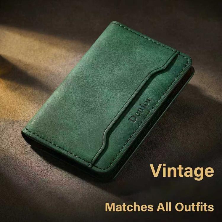 Cartera magnética con tarjetero Denior V08+1 de textura retro de cuero vegano