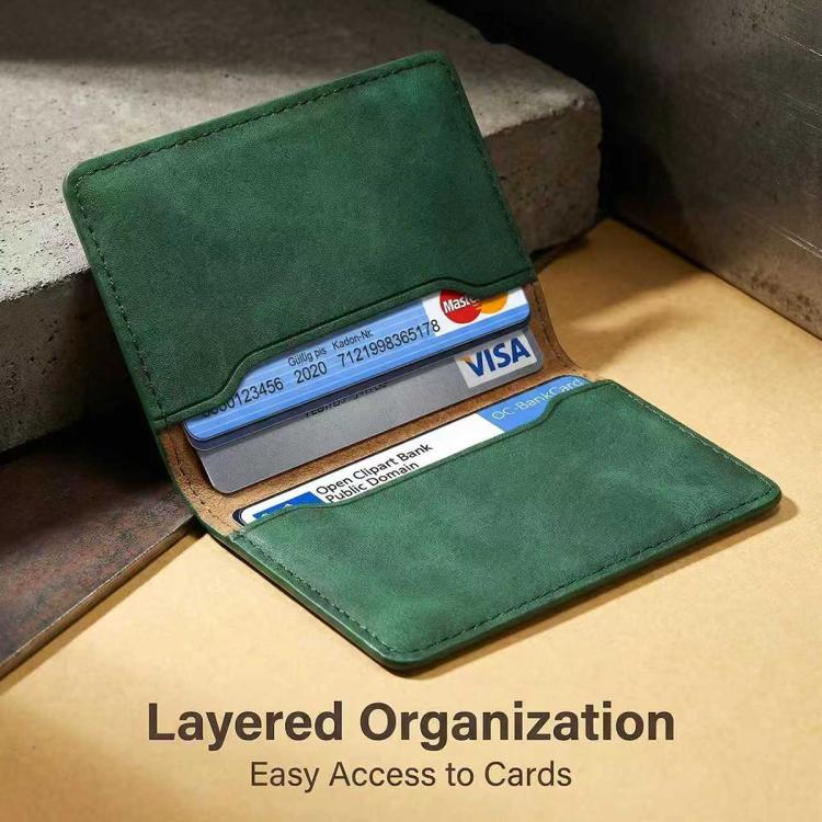 Cartera magnética con tarjetero Denior V08+1 de textura retro de cuero vegano