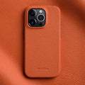 Funda para teléfono de cuero genuino con textura de lichi magnética de media cobertura de melkco, For iPhone 14 Pro, For iPhone 14 Pro Max