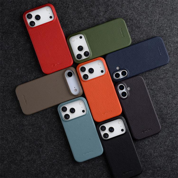 Funda para teléfono de cuero genuino con textura de lichi magnética de media cobertura de melkco, For iPhone 16 Pro, For iPhone 16, For iPhone 15 Pro Max, For iPhone 15 Pro, For iPhone 15, For iPhone 14