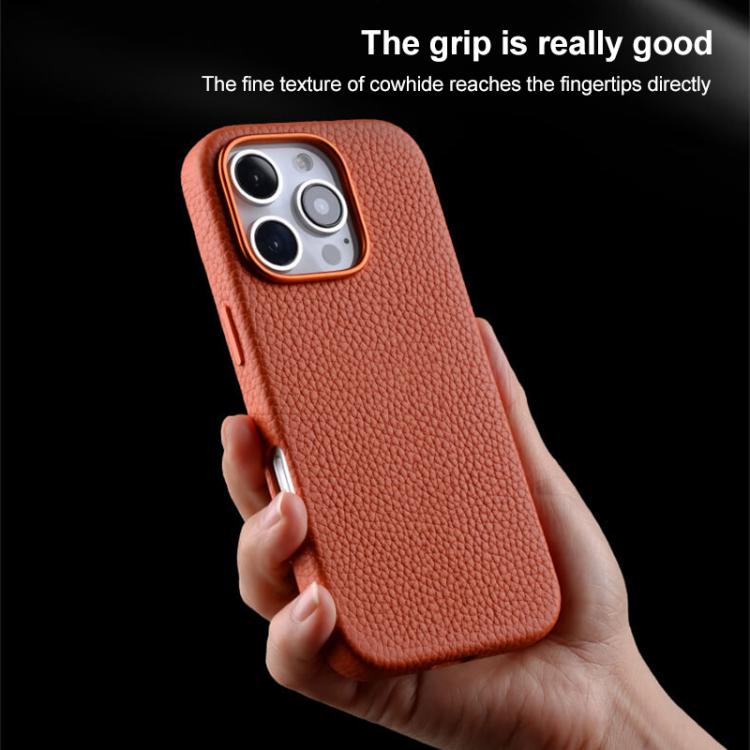 Funda magnética de piel auténtica con textura de lichi de melkco, For iPhone 16 Pro Max, For iPhone 16 Pro, For iPhone 16 Plus, For iPhone 16