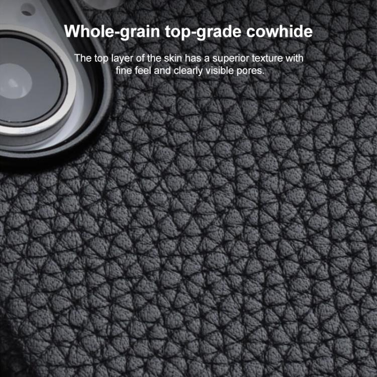 Funda magnética de piel auténtica con textura de lichi de melkco, For iPhone 16 Pro Max, For iPhone 16 Pro, For iPhone 16 Plus, For iPhone 16