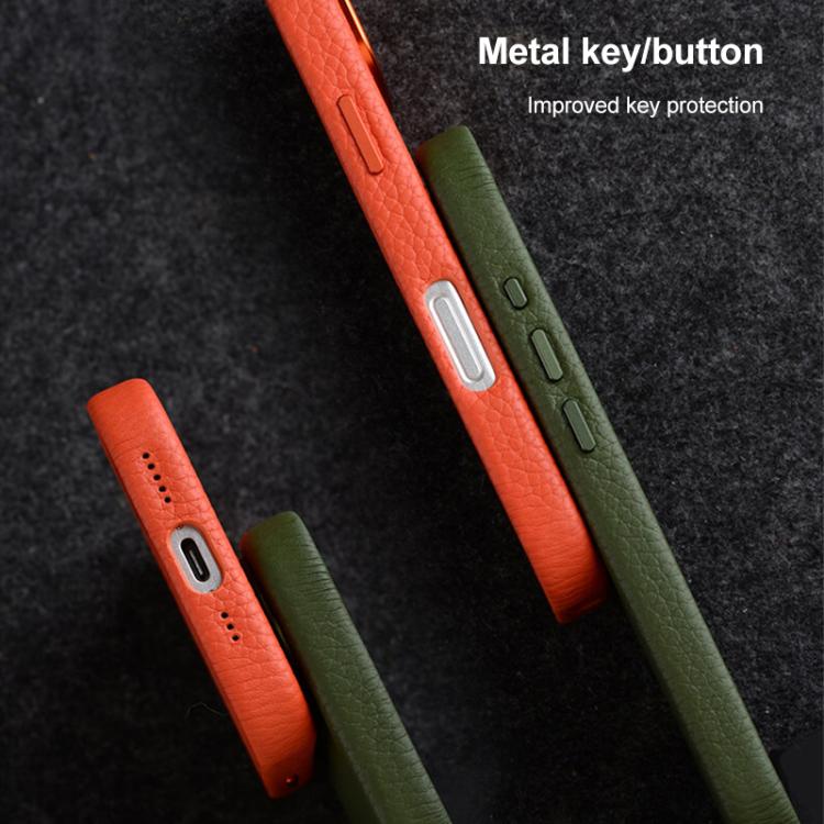 Funda magnética de piel auténtica con textura de lichi de melkco, For iPhone 16 Pro Max, For iPhone 16 Pro, For iPhone 16 Plus, For iPhone 16