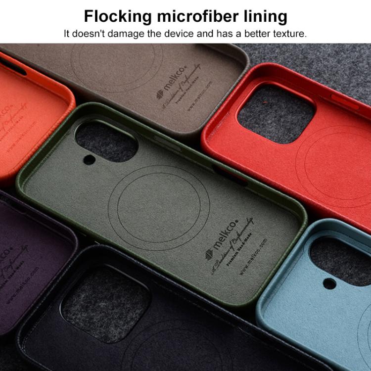 Funda magnética de piel auténtica con textura de lichi de melkco, For iPhone 16 Pro Max, For iPhone 16 Pro, For iPhone 16 Plus, For iPhone 16