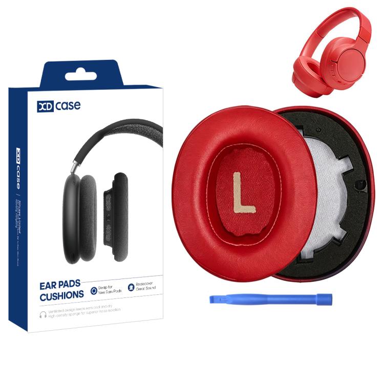 XDcase 1 par de almohadillas de cuero proteico para auriculares, pieza de repuesto con herramienta de palanca, For JBL Tune T700BT / T710BT / T750BTNC / T760NC