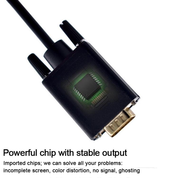 Cable adaptador WG146 1080P HDMI a VGA para monitor de ordenador, longitud: 1,8 m