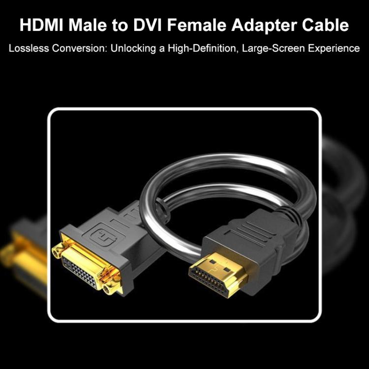 Cable adaptador de vídeo con interfaz HDMI macho a DVI hembra, 1080P HD, chapado en oro., 0.3m