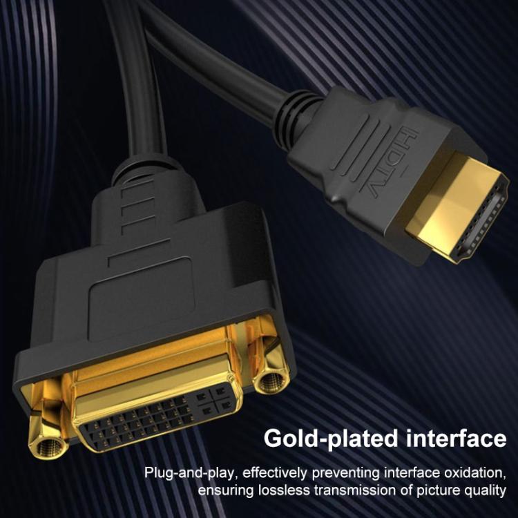 Cable adaptador de vídeo con interfaz HDMI macho a DVI hembra, 1080P HD, chapado en oro., 0.3m