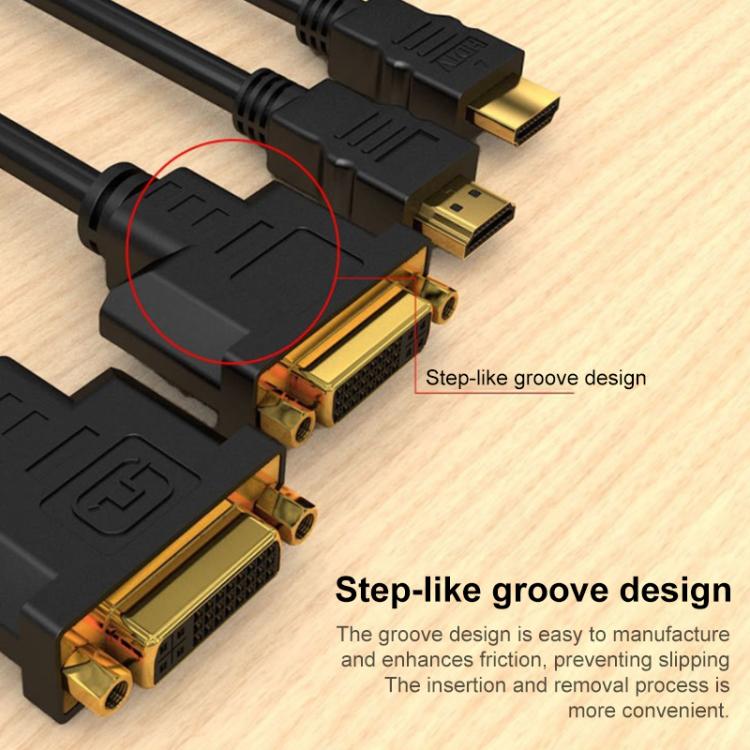 Cable adaptador de vídeo con interfaz HDMI macho a DVI hembra, 1080P HD, chapado en oro., 0.3m