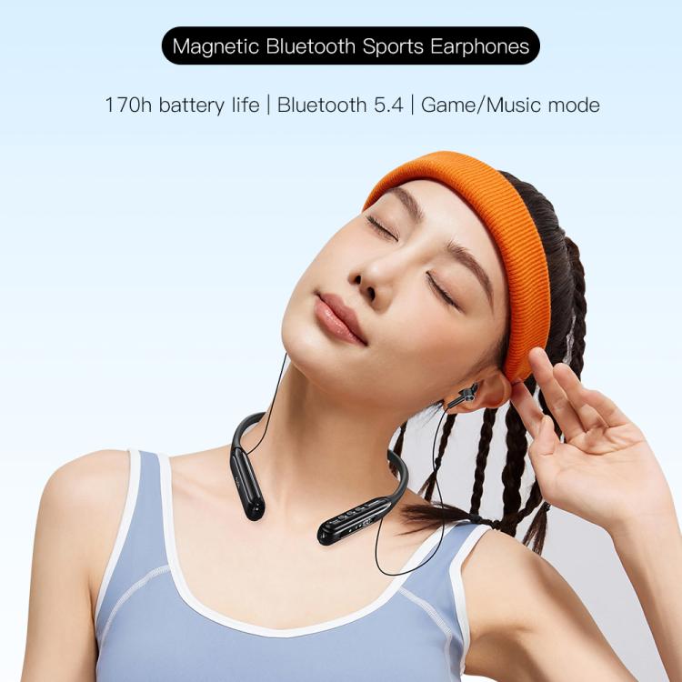 Auriculares deportivos Bluetooth con banda magnética para el cuello TOTU BE-5-SP con batería de larga duración de 500 mAh, BE-5-SP
