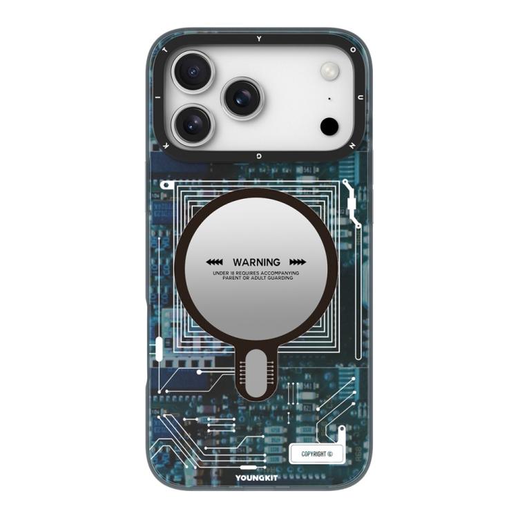 Funda magnética para teléfono YOUNGKIT Technology Series IMD de policarbonato rígido, For iPhone 17 Pro Max, For iPhone 17 Pro, For iPhone 17, For iPhone Air