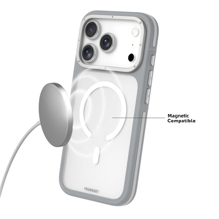 Funda magnética híbrida para teléfono YOUNGKIT Rocky Sand con acabado mate y textura suave al tacto, fabricada en TPU y PC., For iPhone 17 Pro Max, For iPhone 17 Pro