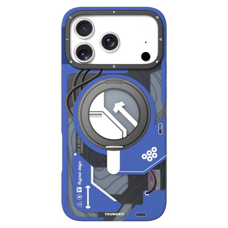 Funda magnética para teléfono YOUNGKIT Starship Series con soporte giratorio IMD TPU, For iPhone 17 Pro Max, For iPhone 17 Pro