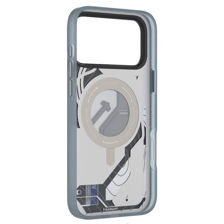 Funda magnética para teléfono YOUNGKIT Starship Series con soporte giratorio IMD TPU, For iPhone 17 Pro Max, For iPhone 17 Pro