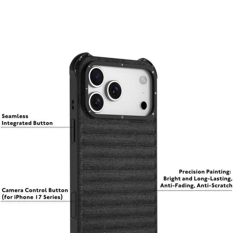 Funda magnética para teléfono YOUNGKIT con textura de tela vaquera y TPU., For iPhone 17 Pro Max, For iPhone 17 Pro