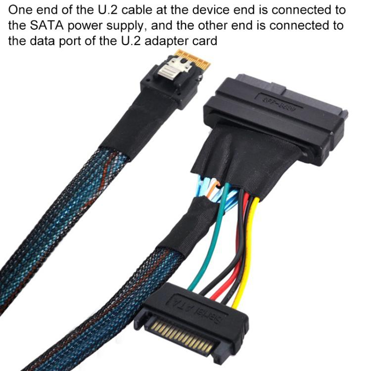 Cable adaptador de transferencia de datos para disco duro WG195 SFF-8654SlimSAS a SFF8639U.2 NVMEPCIE4.0, 0.5m, 0.7m