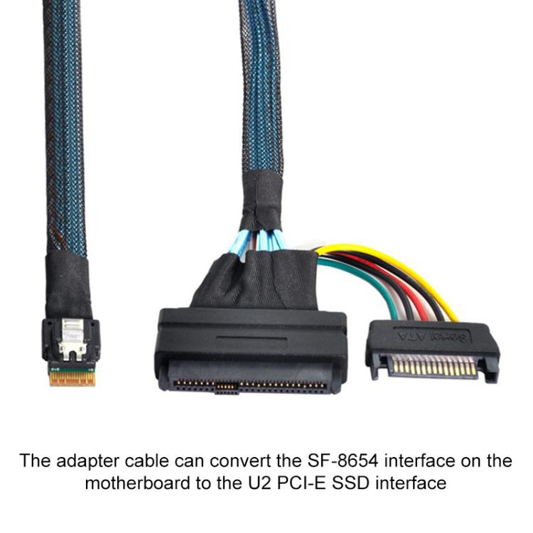 Cable adaptador de transferencia de datos para disco duro WG195 SFF-8654SlimSAS a SFF8639U.2 NVMEPCIE4.0, 0.5m, 0.7m