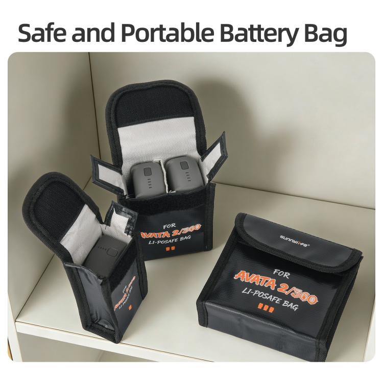 Bolsa de seguridad a prueba de explosiones para baterías Li-Po de Sunnylife para DJI Avata 2 / 360, For 1pc Battery, For 2pcs Batteries, For 3pcs Batteries