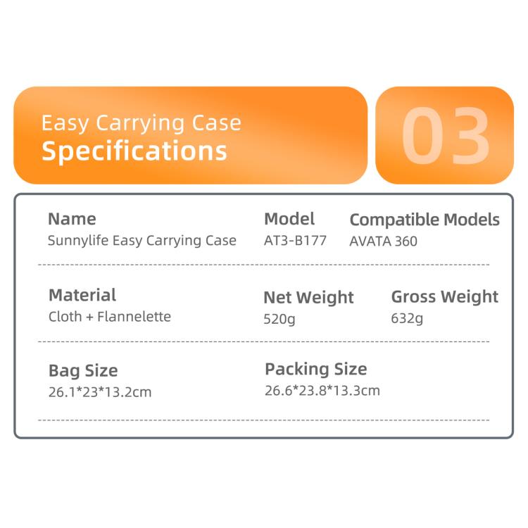 Bolsa de transporte rígida Sunnylife para DJI Avata 360, Easy Carrying Combo Bag, 5-Batteries Combo Bag, 6-Batteries Combo Bag