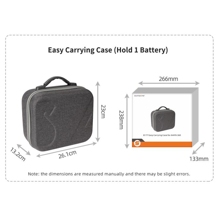 Bolsa de transporte rígida Sunnylife para DJI Avata 360, Easy Carrying Combo Bag, 5-Batteries Combo Bag, 6-Batteries Combo Bag