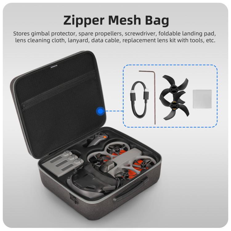 Bolsa de transporte rígida Sunnylife para DJI Avata 360, Easy Carrying Combo Bag, 5-Batteries Combo Bag, 6-Batteries Combo Bag