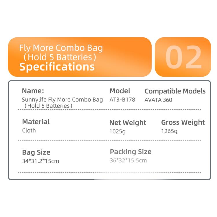 Bolsa de transporte rígida Sunnylife para DJI Avata 360, Easy Carrying Combo Bag, 5-Batteries Combo Bag, 6-Batteries Combo Bag