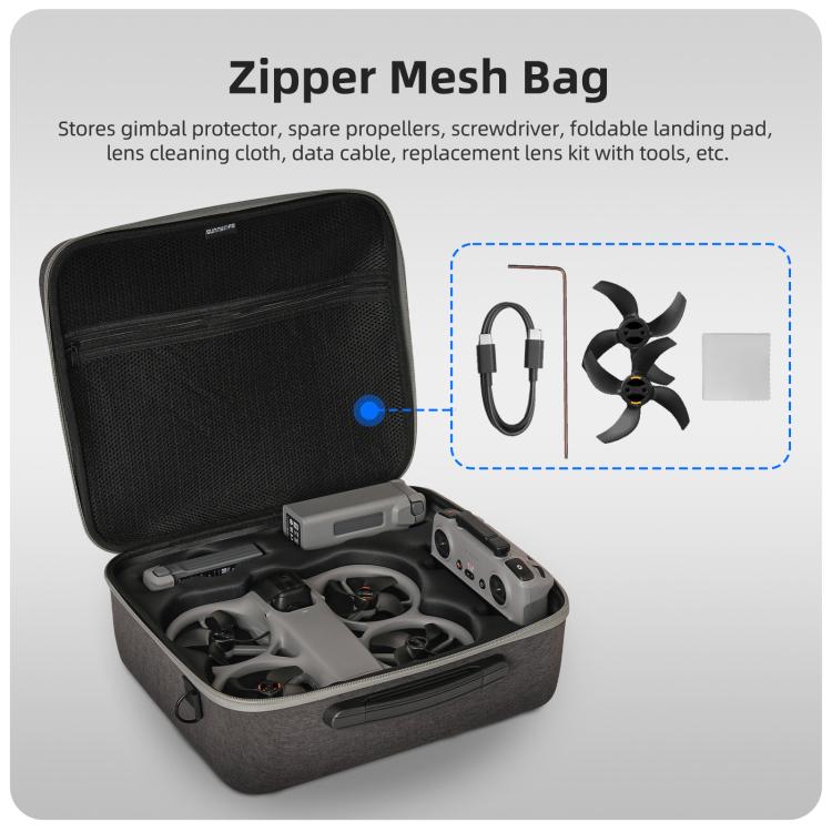 Bolsa de transporte rígida Sunnylife para DJI Avata 360, Easy Carrying Combo Bag, 5-Batteries Combo Bag, 6-Batteries Combo Bag
