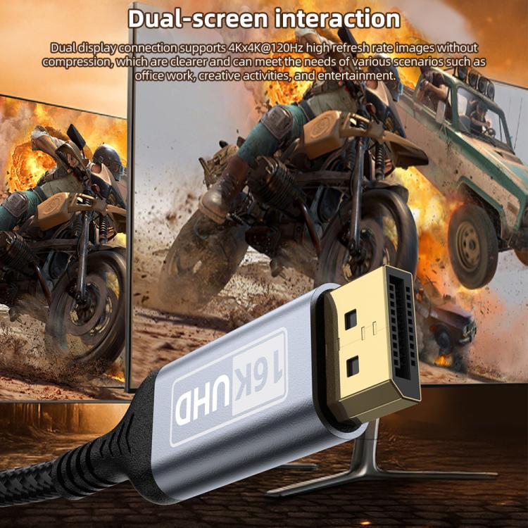 Cable adaptador para monitor de juegos HD 16K DP a DP 2.1, 1m, 2m, 3m, 5m