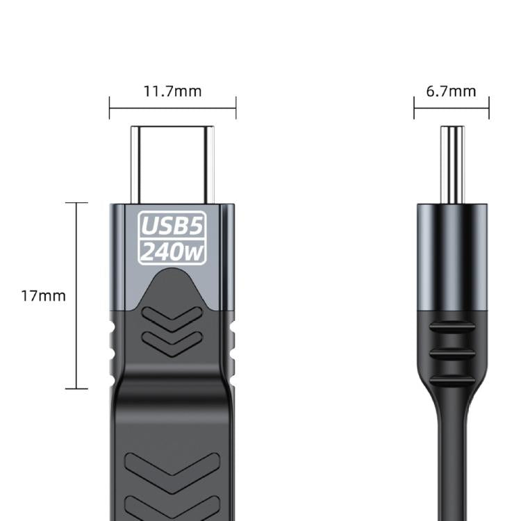 Cable de datos USB5 240W 16K 80Gbps Tipo-C a Tipo-C para Thunderbolt 5 FPC de función completa