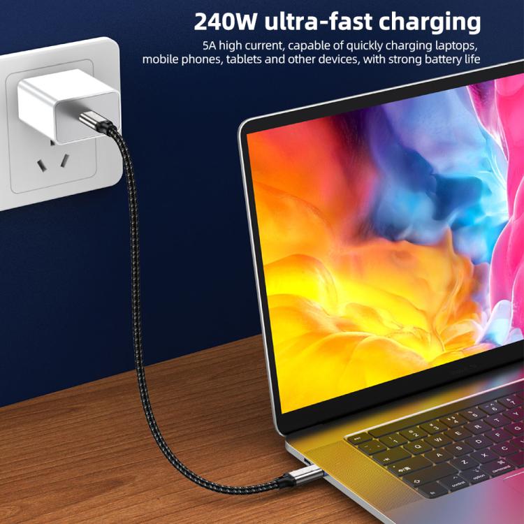 Cable de datos USB5 de 240 W, 16K, 80 Gbps, de tipo C a tipo C, Thunderbolt 4, con todas las funciones.