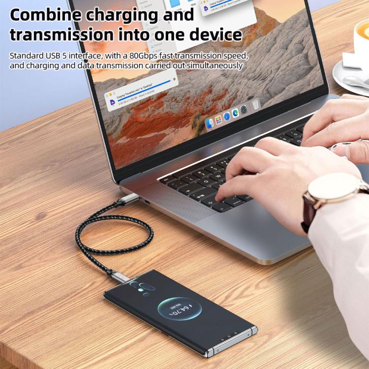 Cable de datos USB5 de 240 W, 16K, 80 Gbps, de tipo C a tipo C, Thunderbolt 4, con todas las funciones.