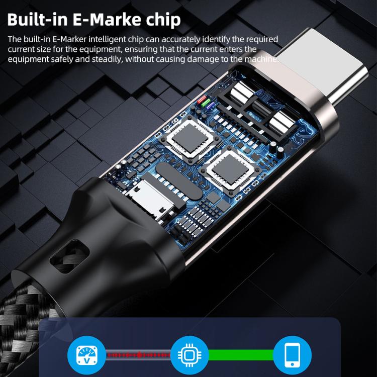 Cable de datos USB5 de 240 W, 16K, 80 Gbps, de tipo C a tipo C, Thunderbolt 4, con todas las funciones.