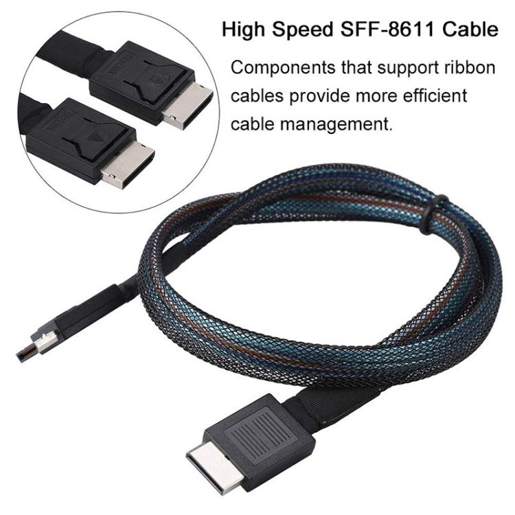 Cable Oculink WG172 SFF-8611 a SFF-8611 PCIE4.0 MINISAS, 0.5m, 1m