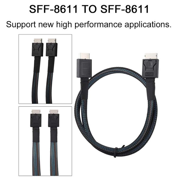 Cable Oculink WG172 SFF-8611 a SFF-8611 PCIE4.0 MINISAS, 0.5m, 1m